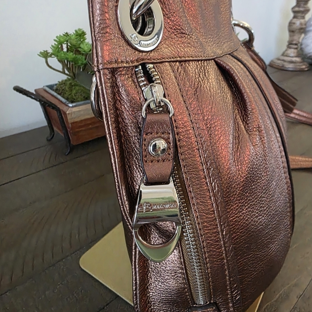 B. Makwowsky Copper Leather Crossbody Bag NWT - Picture 10 of 12